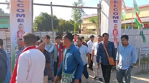 Image of the mass gathering after resigning the congress party