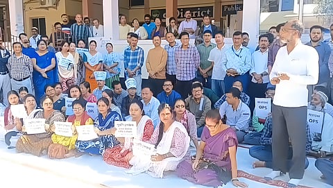 Image of the NPS employees while protesting