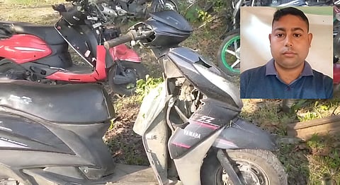 Image of the scooter that met with the accident and the deceased
