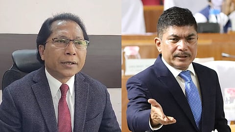 Mukul M. Sangma on the left and Zenith Sangma on the right