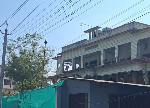 image of the historic Krishna Cinema Hall being demolished
