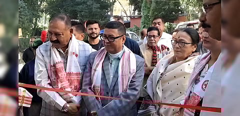 Image of the Tezpur MLA Prithviraj Rabha and the District Agriculture Officer while inaugurating the market