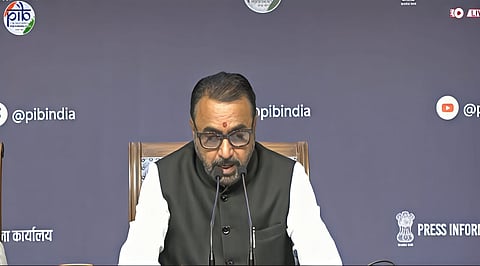 Image of Union Minister of State Prataprao Jadhav briefing the media