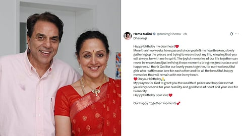 Image of the tweet post by Hema Malini 