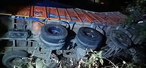 Image of damaged truck in Bokakhat