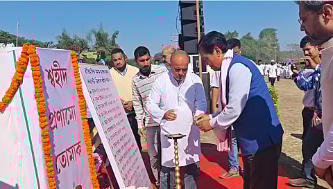 Assam Cabinet Minister UG Brahma at Swahid Pranamu Tumak celebrations in Barpeta