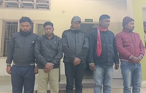 Image of the five poachers arrested at Bholakhat Beel