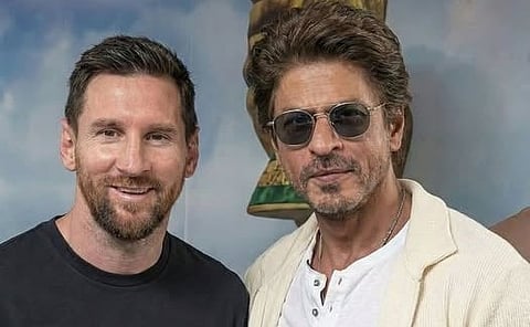 Bollywood star Shah Rukh Khan meets Football legend Lionel Messi in Kolkata