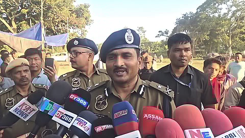 Inspector General of Police (IGP) V. Siva Prasad Ganjala addresing media