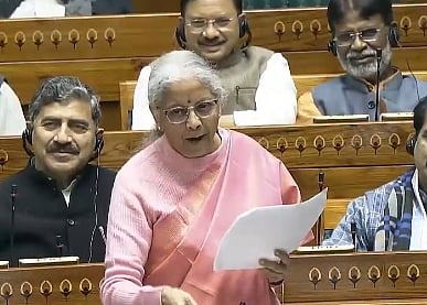 Image of Finance Minister Nirmala Sitharaman during Parliament session