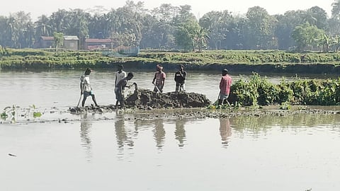 Image from the eviction process in the Roumari-Moiradhaj-Magurmari wetland, falling under the Dhing Revenue Circle