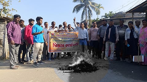 Image of the protest in Jagiroad