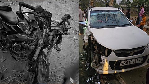 Image of the two vehicles that collided in the tragic road accident that occurred in Fekamari in the Hatsingimari