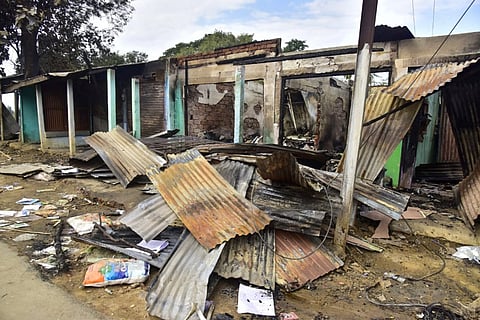Image of the violence hit area in Karbi Anglong 