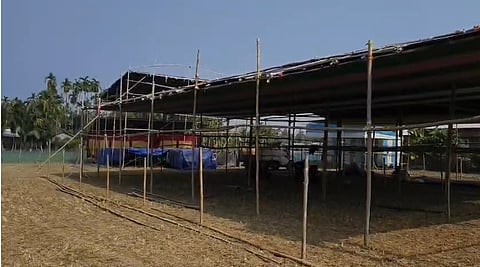 Image of the area during the setup preparation