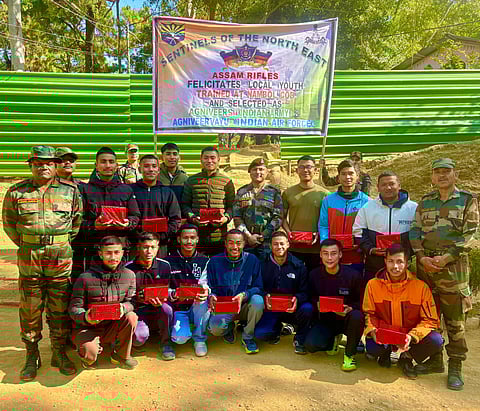 Assam Rifles Felicitates 14 Manipur Youth Selected as Agniveers
