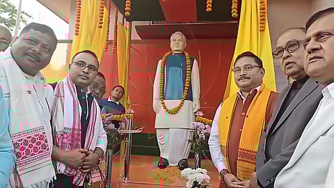 Image of the newly inaugurated statue of the former Prime Minister Atal Bihari Vajpayee at Biswanath