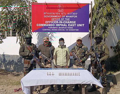 Security Forces Arrest Two in Imphal East, Seize Firearms and Ammunition
