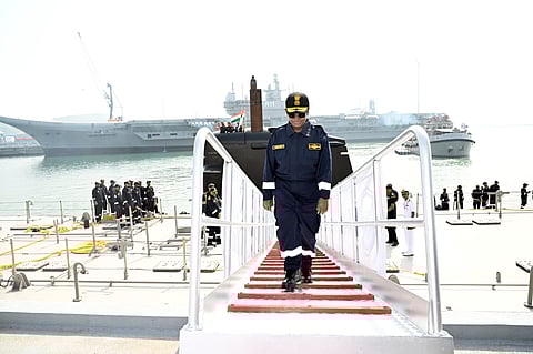 Image of President Droupadi Murmu before undertaking a dive and operational sortie