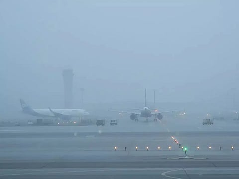 File image of dense fog at airport