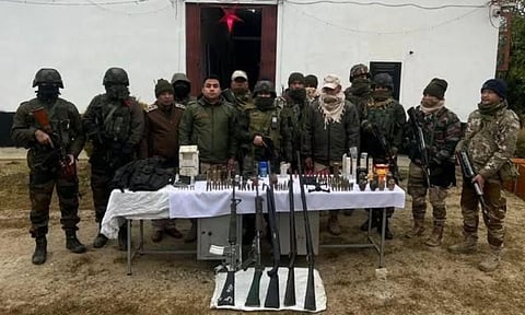 Security forces recover arms, explosives and drone in Manipur