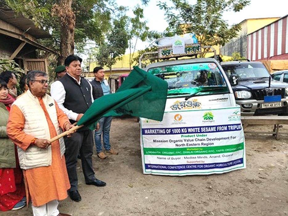 Tripura exports organic white sesame to Gujarat; 5.50 crore organic produce shipped since 2023
