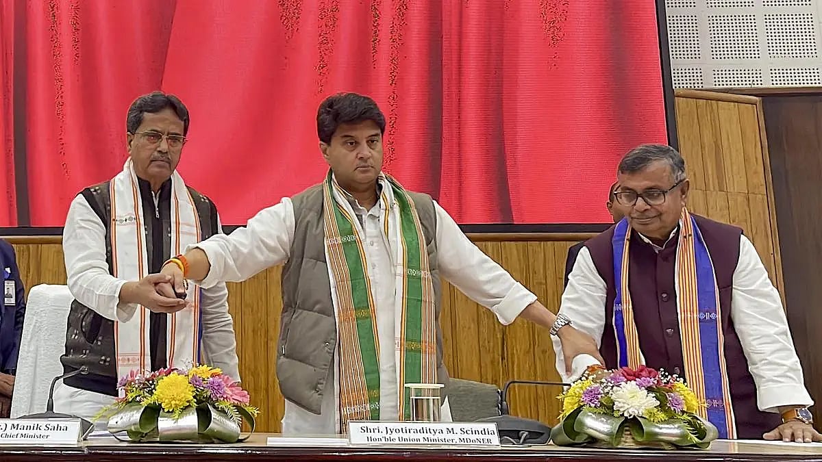 Minister Scindia inaugurates, lays foundation stones for development projects in Tripura