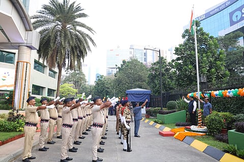 NSE marks 77th Republic Day with employee gatherings and tricolour illumination at its headquarters
