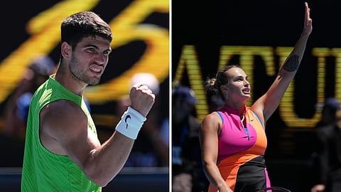 Alcaraz, Sabalenka Storm into Quarters; Andreeva, Medvedev Exit, Djokovic Advances via Walkover