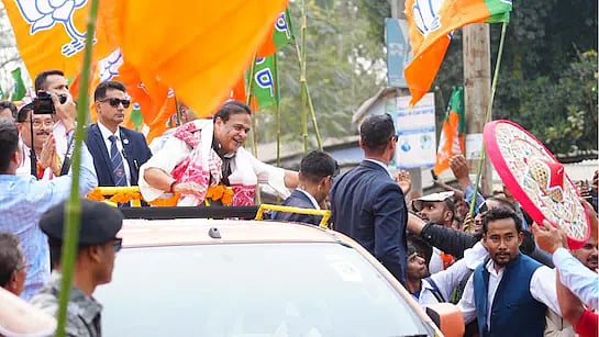 Chief Minister Himanta Biswa Sarma launches BJP’s ‘Jana Ashirbad Yatra’ in Dhekiajuli
