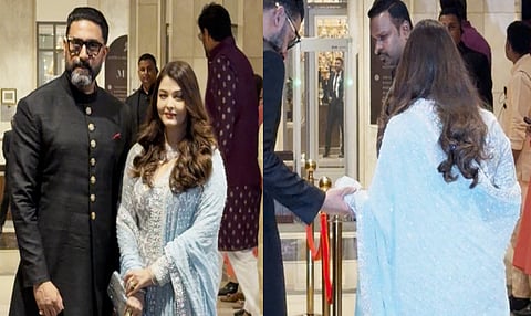 Hand-in-hand, Aishwarya, Abhishek Bachchan arrive at Arjun Tendulkar’s  wedding
