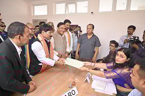 Assam CM Accompanies AGP Chief Atul Bora for Bokakhat Nomination Filing
