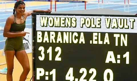 Elangovan Sets New Record with 4.22m Pole Vault at National Indoor Athletics