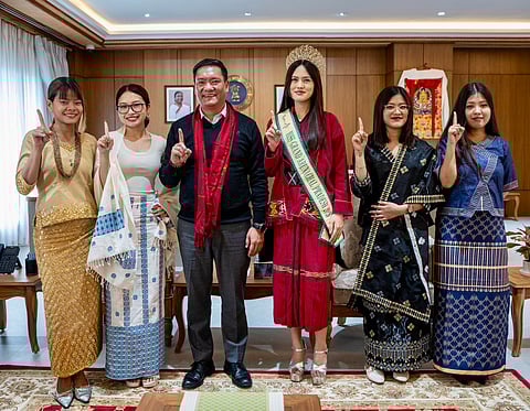 Arunachal CM Pema Khandu Congratulates Yeshi Lhamu on Miss Grand Arunachal Title
