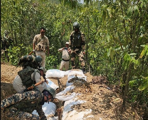 Security forces destroy six illegal bunkers in Manipur’s Kangpokpi district: Police
