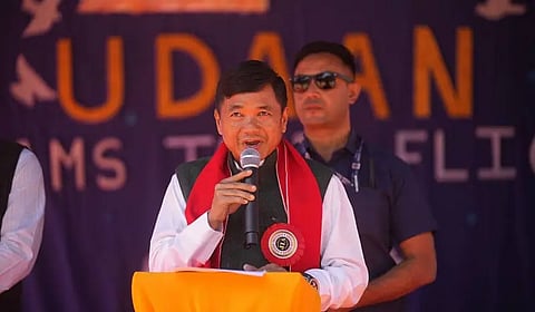 KAAC CEM Tuliram Ronghang attends ‘Karyakarta Bijay Utsav’ at Baithalangso