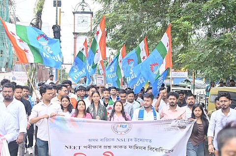 NSUI stages protest