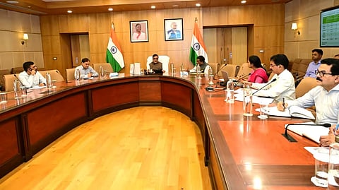 Assam Chief Minister Himanta Biswa Sarma (Center)