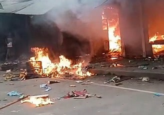 Six Shops Reduced to Ashes in Devastating Assam–West Bengal Border