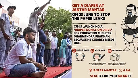 CJP Announces  ‘Diaper Donation Drive’ as NEET Leak Protest Enters Fourth 