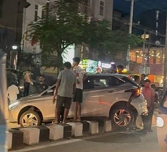 Car Rolls Down Slope