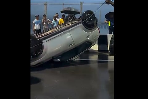 Car overturns