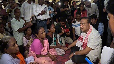 Himanta Biswa Sarma Visits Numaligarh Flood Relief Camp, Assures Full Support to Affected Families