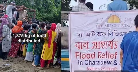 The Art of Living Volunteers Reach Flood-Hit Interior Villages of Assam, Support Over 250 Families with Relief Materials