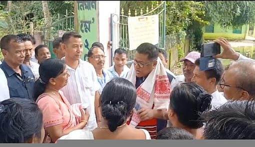Assam: Education Minister Dr Ranoj Pegu visits flood-affected schools in Bokakhat