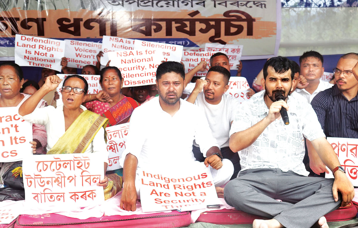 Mass Protest in Guwahati Demands Unconditional Release of Land Rights Activist Pranab Doley