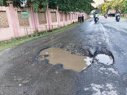 Water-filled crater
