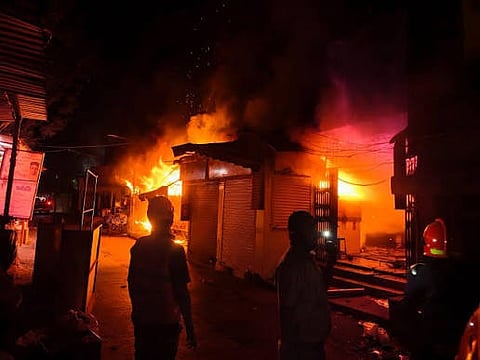 Fire Breaks Out at Jorabat’s 13th Mile, Two Garages and House Gutted