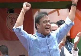 Himanta Biswa Sarma Joins Supporters in Dance at BJP Rally in Raha