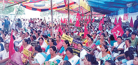 Workers stage protest